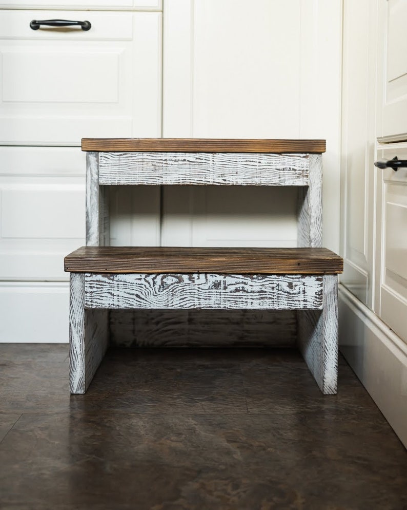 Rustic Farmhouse Kitchen Step Stool/ Kids Step Stool/ Bathroom Etsy
