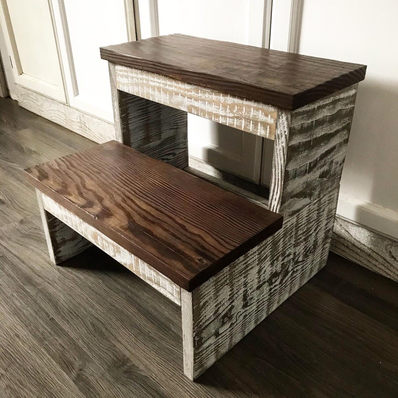 Rustic Farmhouse Kitchen Step Stool/ Kids Step Stool/ Bathroom Etsy