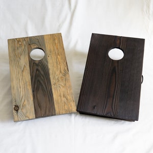Juego de tableros de cornhole de madera, juegos de lanzamiento de bolsas de frijoles, cornhole de tamaño de viaje, bodas, portón trasero, camping, juegos, cornholes portátiles, juegos de fiesta