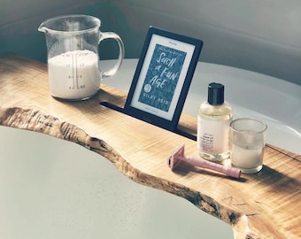 Bath board/bath caddy/bath tray/solid wood/live edge bath board/ live edge bath caddy/birthday gift/spa gift/gift for mom/bathtub tray