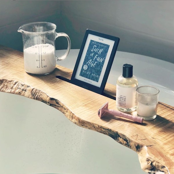 Bath board/bath caddy/bath tray/solid wood/live edge bath board/ live edge bath caddy/birthday gift/spa gift/gift for mom/bathtub tray