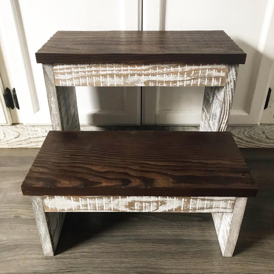 Rustic Farmhouse Kitchen Step Stool/ Kids Step Stool/ Bathroom Step