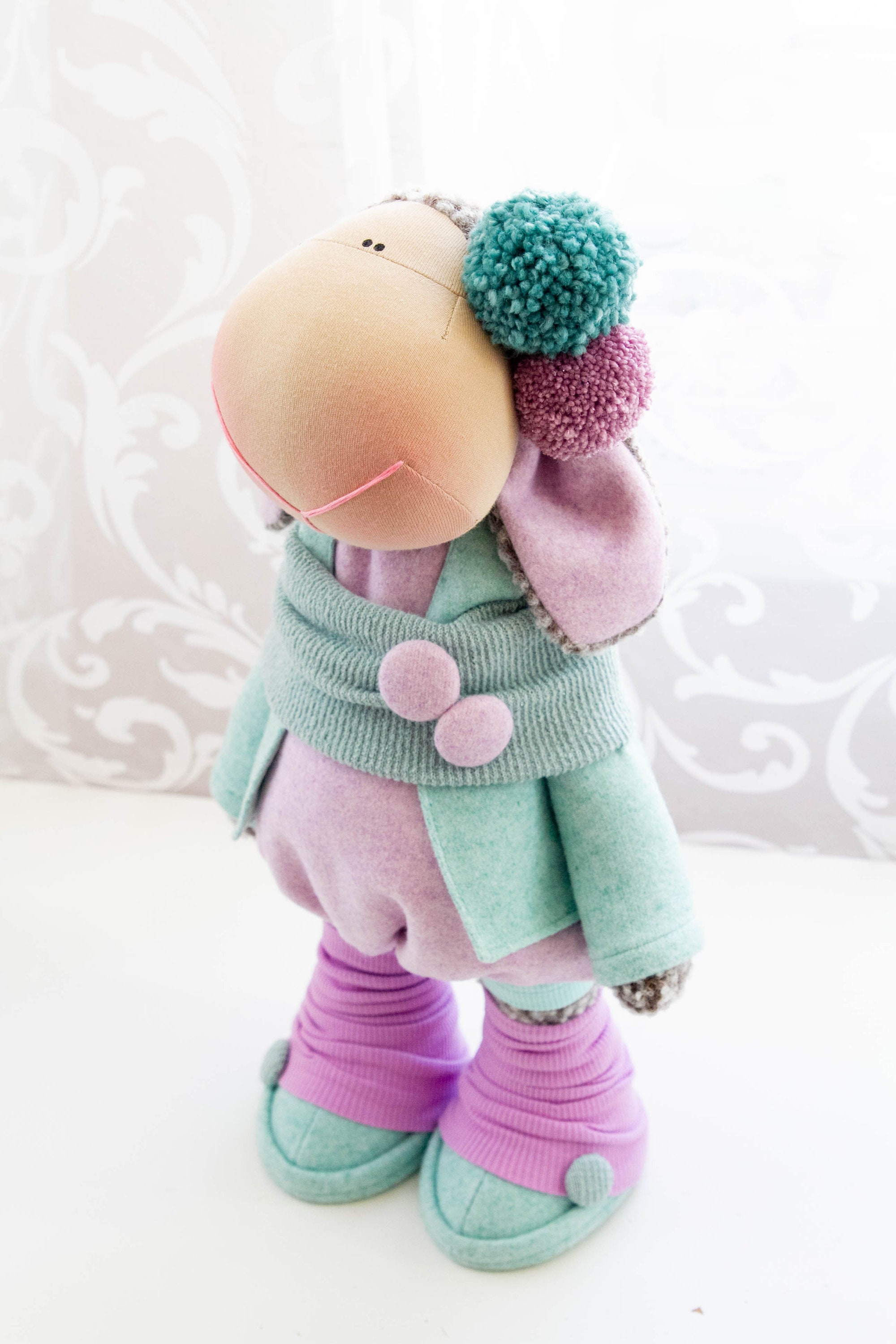 Purple Lamb Toy Soft Lamd Toy Dressed Lamb Toy Stuffed Animal Etsy