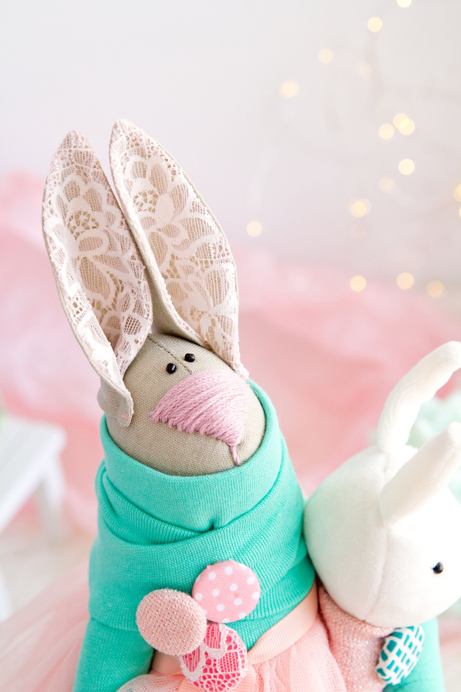 Stuffed Bunny Easter Gift Bunny Toy Home Decor Toy Soft Bunny Etsy