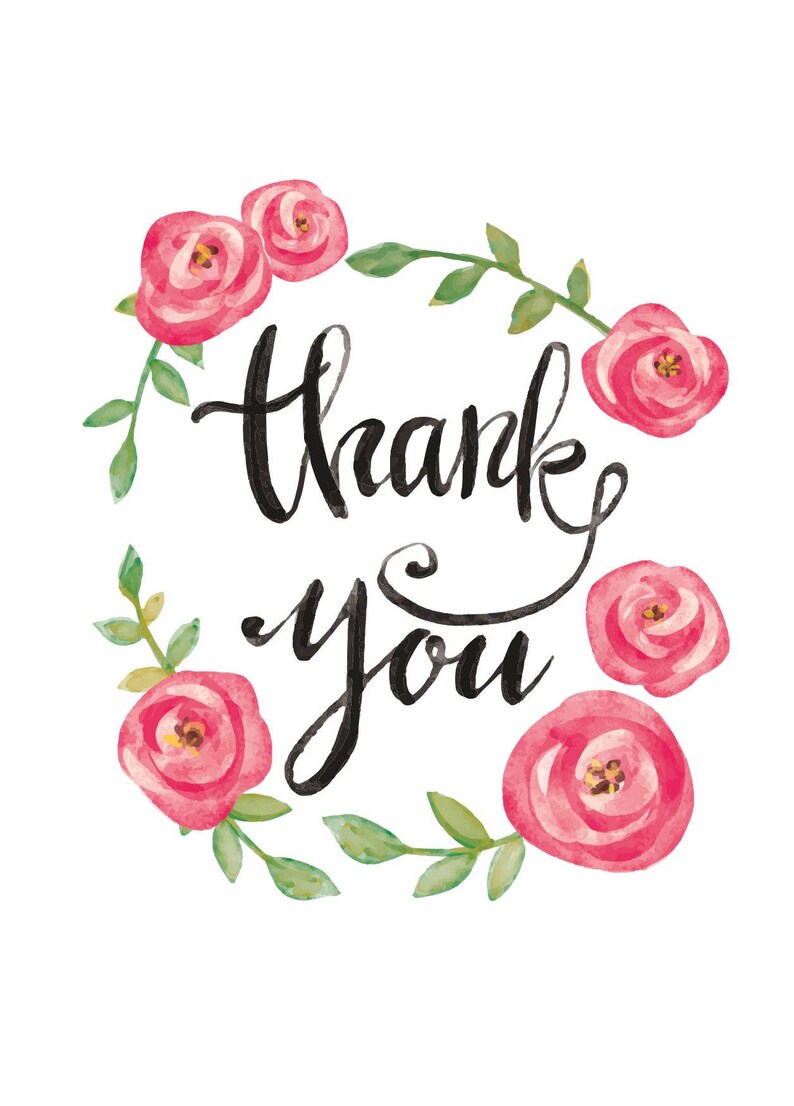 Thank You Card Set Free Printables Free Printable Cards Etsy