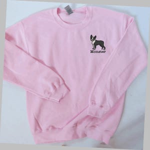 Boston Terrier Sweatshirt Personalized Custom Embroidered With Name