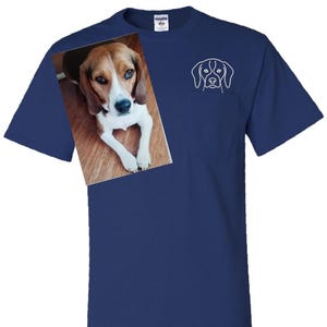 Pet Pocket T-shirt Embroidered Personalized Pet Portrait