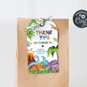 Dinosaur Birthday Favor Tags