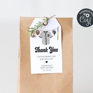 Editable Baseball Baby Shower Favor Tag, A Little Slugger Is On The Way Baby Shower Gift Tags, Boy Clothes Baby Shower Thank You Tag, 01062