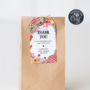 Editable BBQ Baby Shower Favor Tags Baby-Q Baby Shower Gift Tag Backyard Baby Shower Gender Neutral Coed BBQ Thank you Tag Template 0276