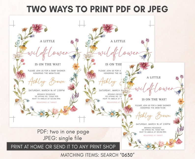 two ways to print a wedding card
