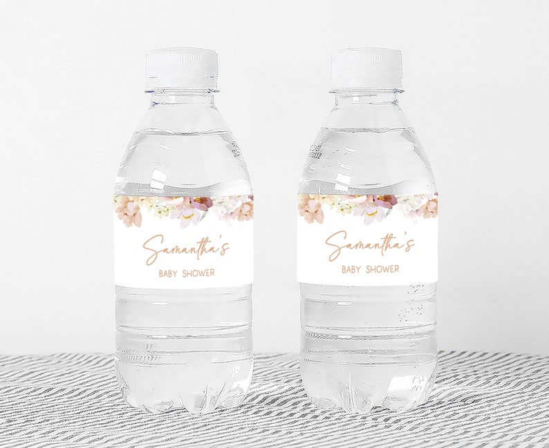 a couple of water bottles sitting on top of a table