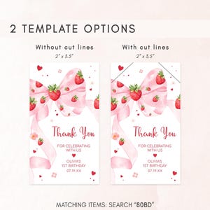 Berry First Birthday Gift Tags