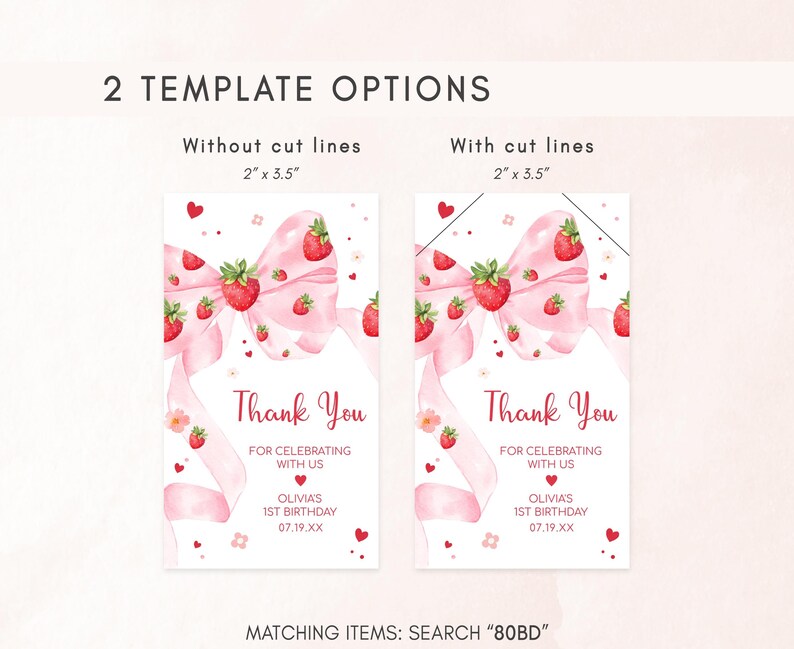 Berry First Birthday Gift Tags