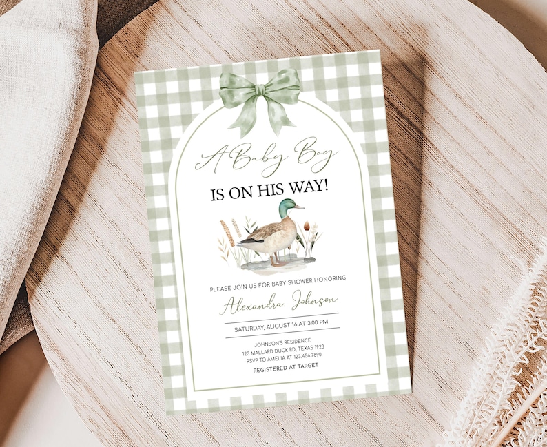 a baby is on his way card on a table