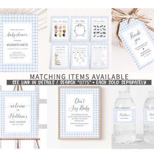 Blue Classic Gingham Theme for Baby Shower