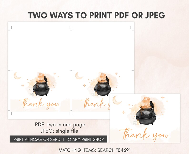 Editable A Baby is Brewing Halloween Baby Shower Invitation Bundle, Gender Neutral Halloween Baby Shower Invite Set, Witch Invitation 0469 image 7