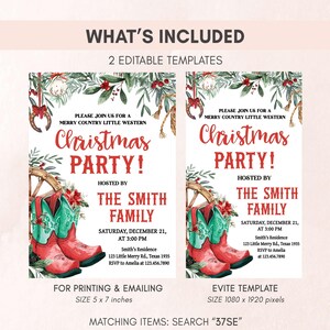 Western Christmas Invitation Set