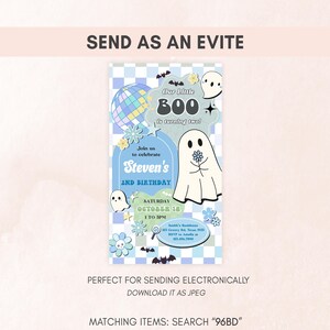 a flyer for a birthday party with a ghost on it