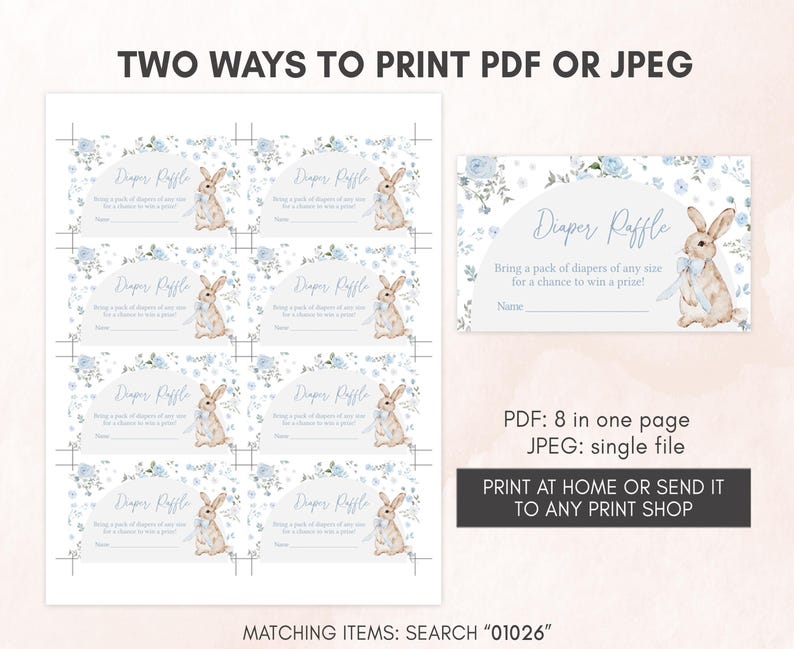 Blue Floral Bunny Books for Baby