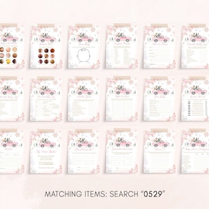 Bewerkbare roze winter bos baby shower games bundel, meisje bos winter baby shower game pack, roze baby het is koud buiten games, 0529 afbeelding 3