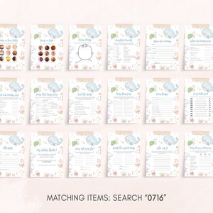 a set of matching items for a baby shower