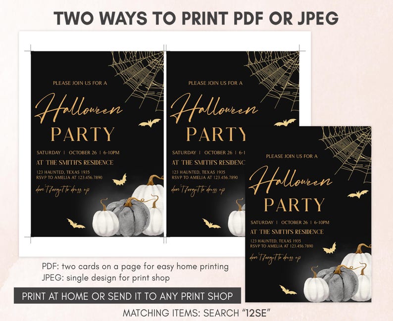 two ways to print for a halloween party