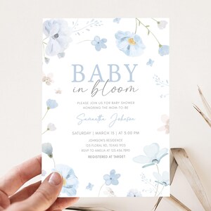 Blue Baby in Bloom Invitation