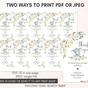 two ways to print a baby elephant baby shower