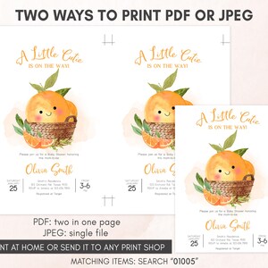 Citrus Baby Shower Invitation Template