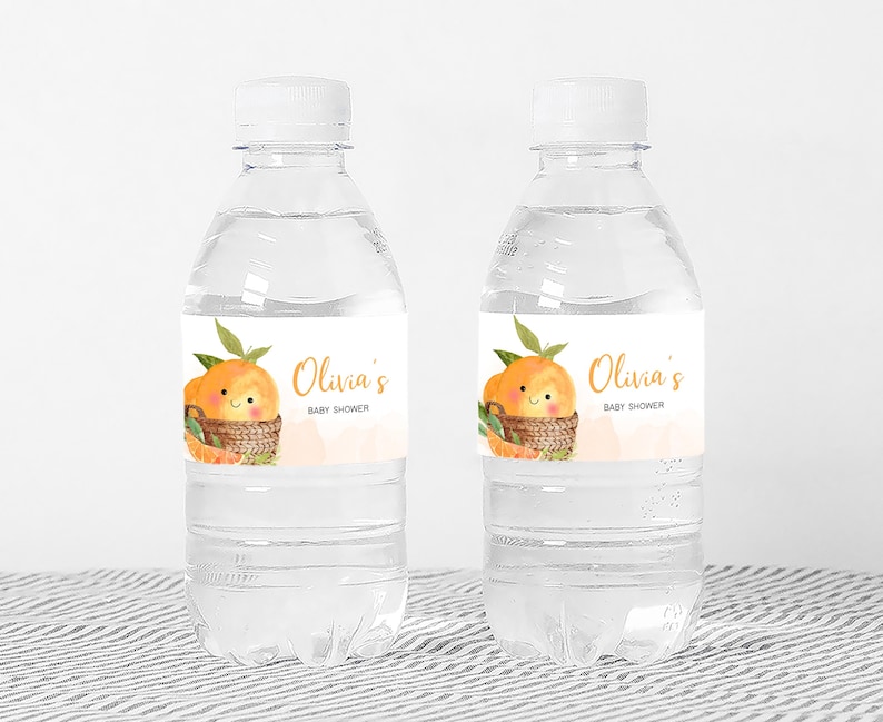 Cutie Baby Shower Water Bottle Label
