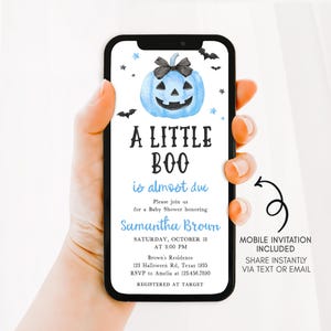 Boy Minimalist A Little Boo Mobile Invitation