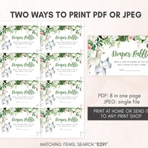 Editable Greenery Safari Baby Shower Invitation Bundle, Floral Jungle Baby Shower Invite Set, Safari Animals Wild One Invitation, 0291 image 5