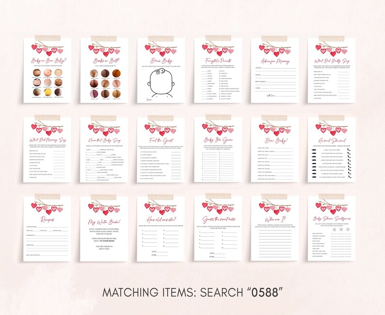 a bunch of cards that have hearts on them