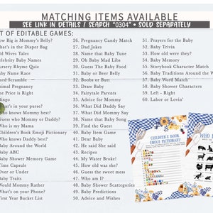 Blue BBQ Baby Shower Due Date Calendar Baby-Q Shower Calendar Boy Backyard Picnic Coed Shower Birthday Predictions Printable Template 0304 image 4