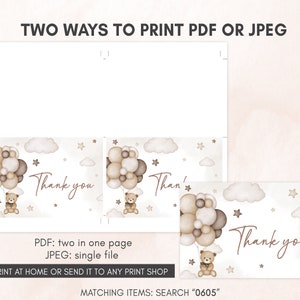 two ways to print a thank card for a baby shower