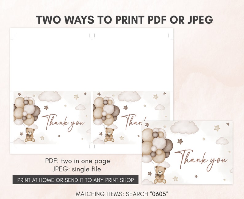 two ways to print a thank card for a baby shower