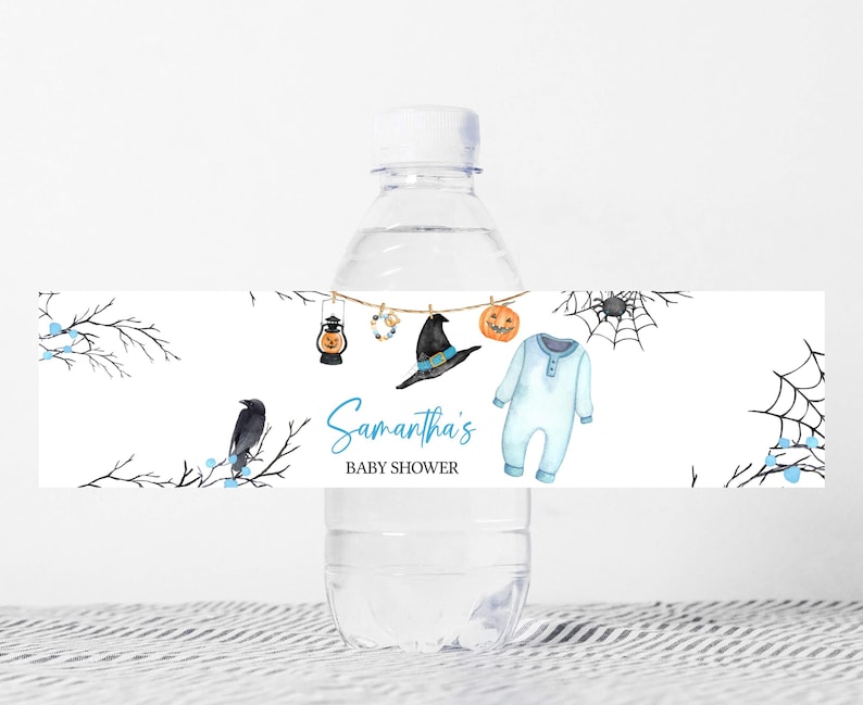 Blue A Little Boo Bottle Labels