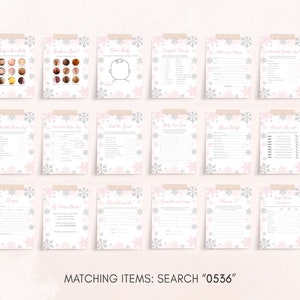 Editable Pink A Little Snowflake Baby Shower Games Bundle, Girl Winter Snowflake Baby Shower Game Pack, Winter Baby Shower Games Set, 0536 image 3