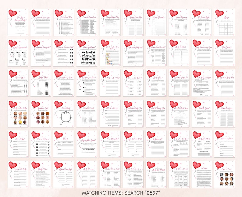 a large poster with hearts on it