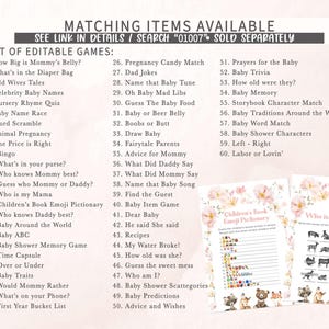 a printable baby shower game is shown