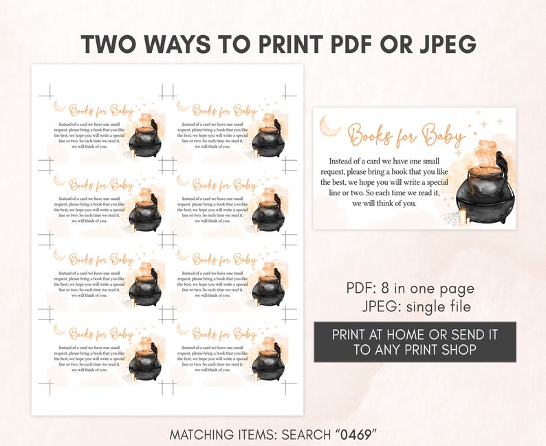Editable A Baby is Brewing Halloween Baby Shower Invitation Bundle, Gender Neutral Halloween Baby Shower Invite Set, Witch Invitation 0469 image 6