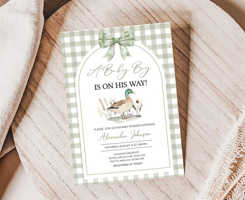 a baby is on his way card on a table