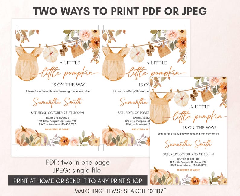 two ways to print for a baby shower