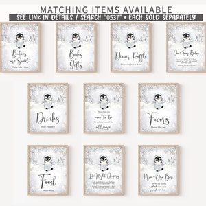 Editable Winter Penguin Baby Shower Games Bundle, Gender Neutral Penguin Baby Shower Game Pack, Baby It's Cold Outside Baby Shower Game 0537 image 6