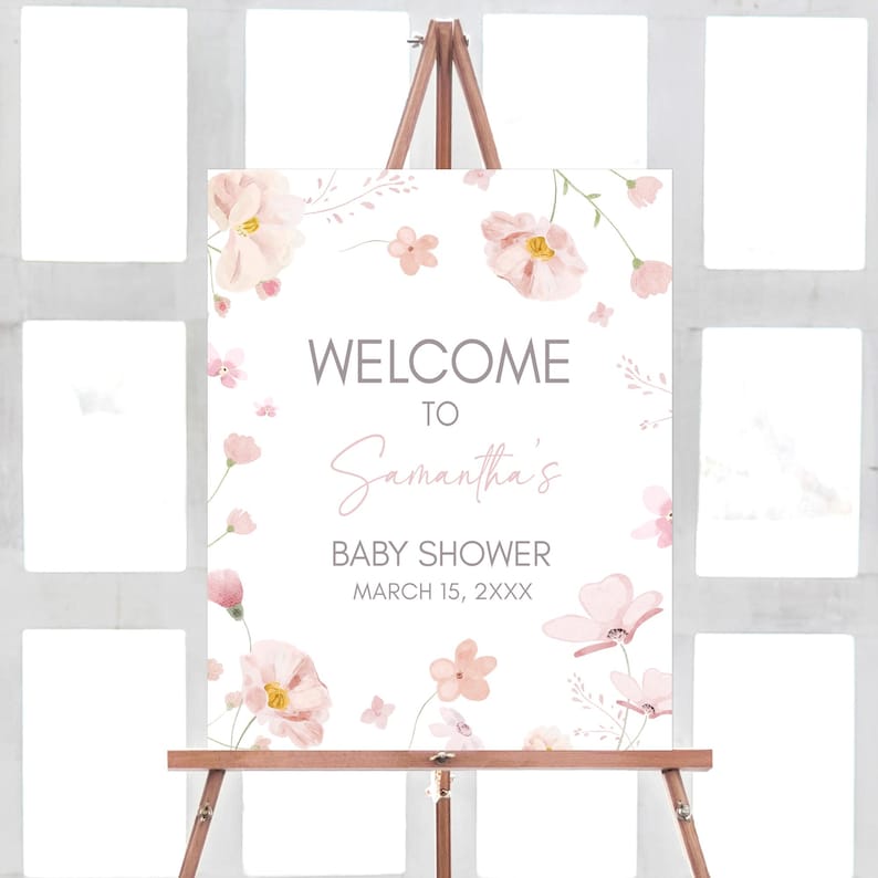 Baby in Bloom Baby Shower Welcome Sign