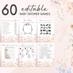 A Little Wildflower Baby Shower Games Bundle