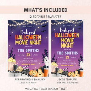 Halloween Movie Invitation Set
