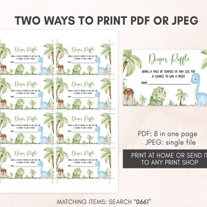 two ways to print a dinosaur party ticket