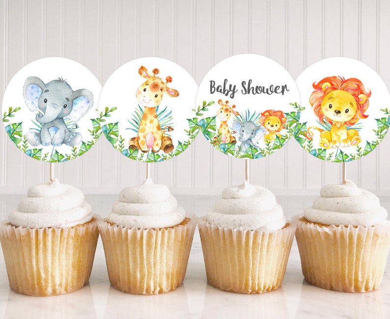Printable Safari Cupcake Toppers Jungle Safari Toppers Etsy